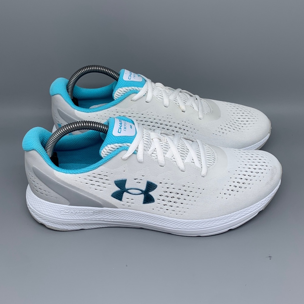Under Armour Charged Rogue 2 White Running Shoes 3024141-106 Women’s Sz 11